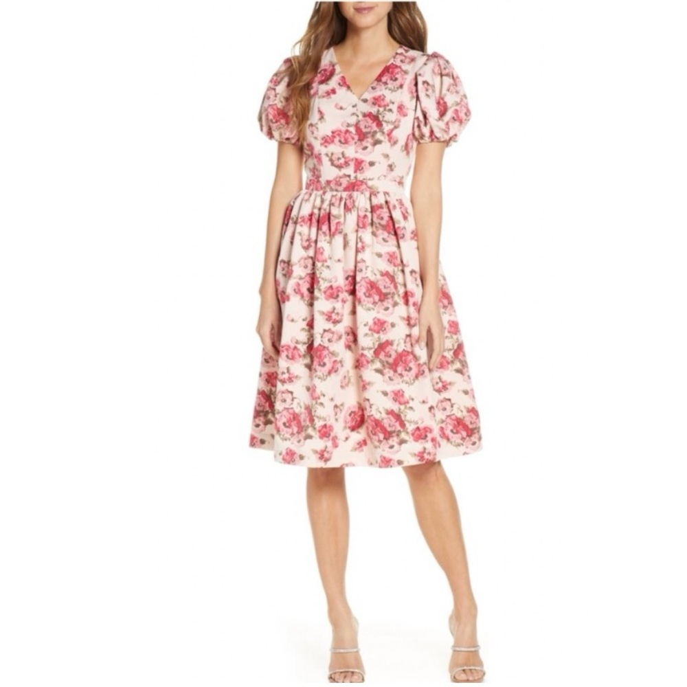 Rachel Parcell pink floral dress.